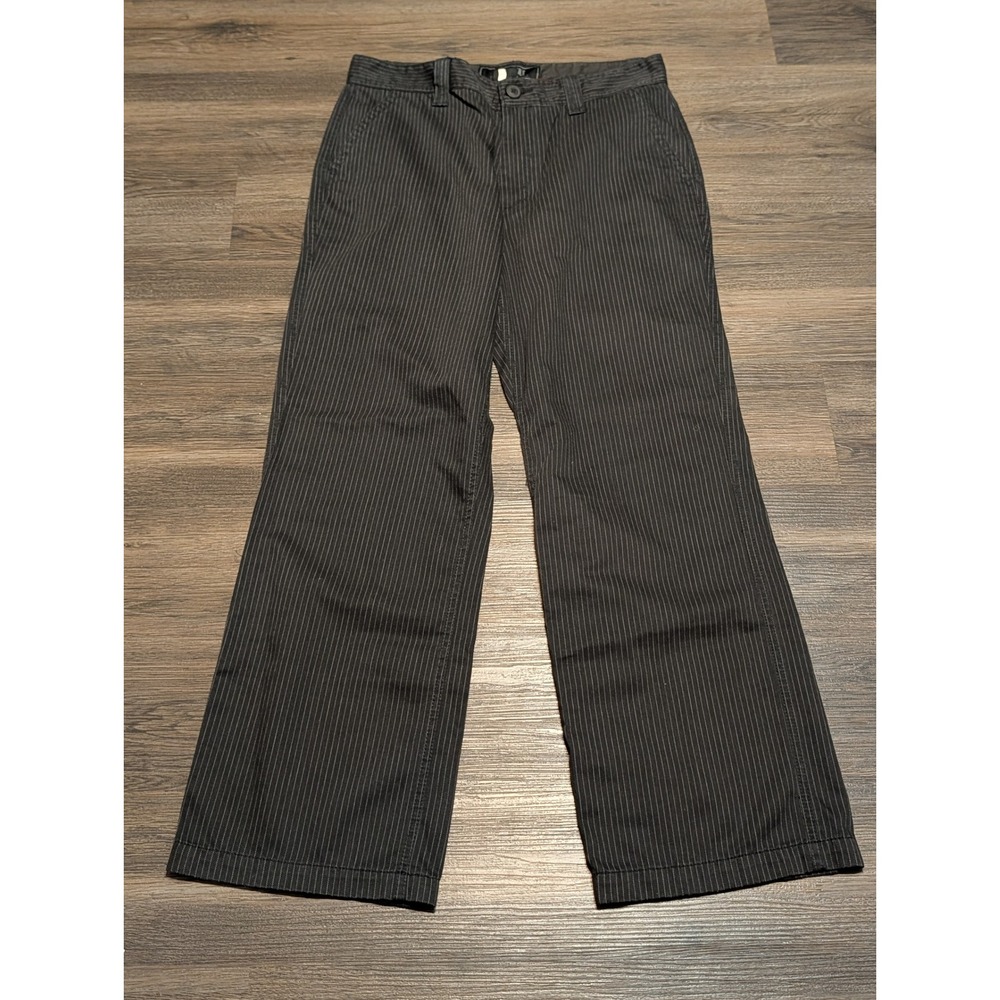 Aeropostale Mens 33x30 Black Gray Pinstripe Chino Pants Straight Leg Casual Work